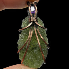 Moldavite/Amethyst Necklace.