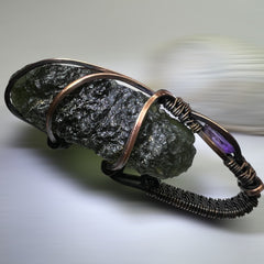 Moldavite/Amethyst Necklace.