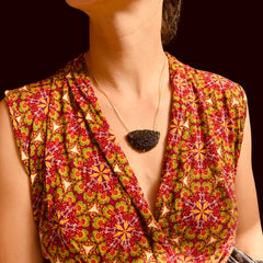 16.8g Moldavite Necklace in Solid 14K Gold