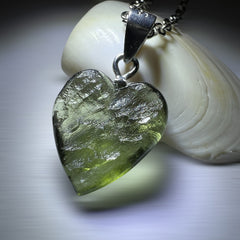 Moldavite Heart Necklace