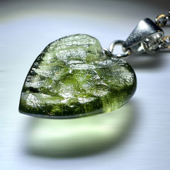 Moldavite Heart Necklace