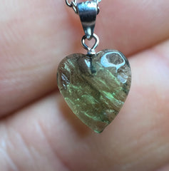Moldavite Heart Necklace