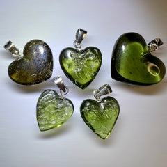 Moldavite Heart Necklace