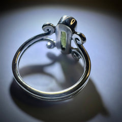 Moldavite silver ring, size 7 - P.