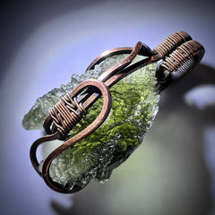 2.24g Moldavite pendant, Copper wrap