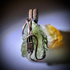 2.24g Moldavite pendant, Copper wrap