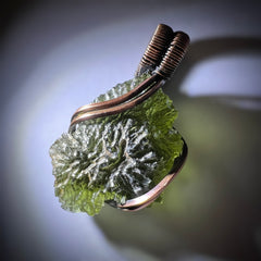 3.43g Moldavite pendant, Copper wrap