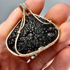 12.93g Gold/Moldavite pendant