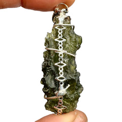 9.41g Moldavite & Silver Pendant