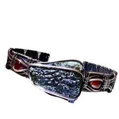2.73g Moldavite & Copper Bracelet with Red Carnelian Stones