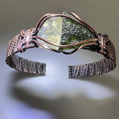 Moldavite/Copper Bracelet with Libyan Desert Glass