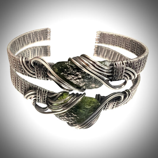 Moldavite/Silver Bracelet