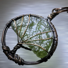 2.4g Moldavite & Copper Tree of Life Pendant