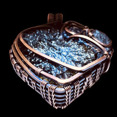 5.45g Double Herkimer, Moldavite Copper Pendant