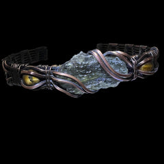 1.2g Moldavite & Tigers Eye Copper Bracelet