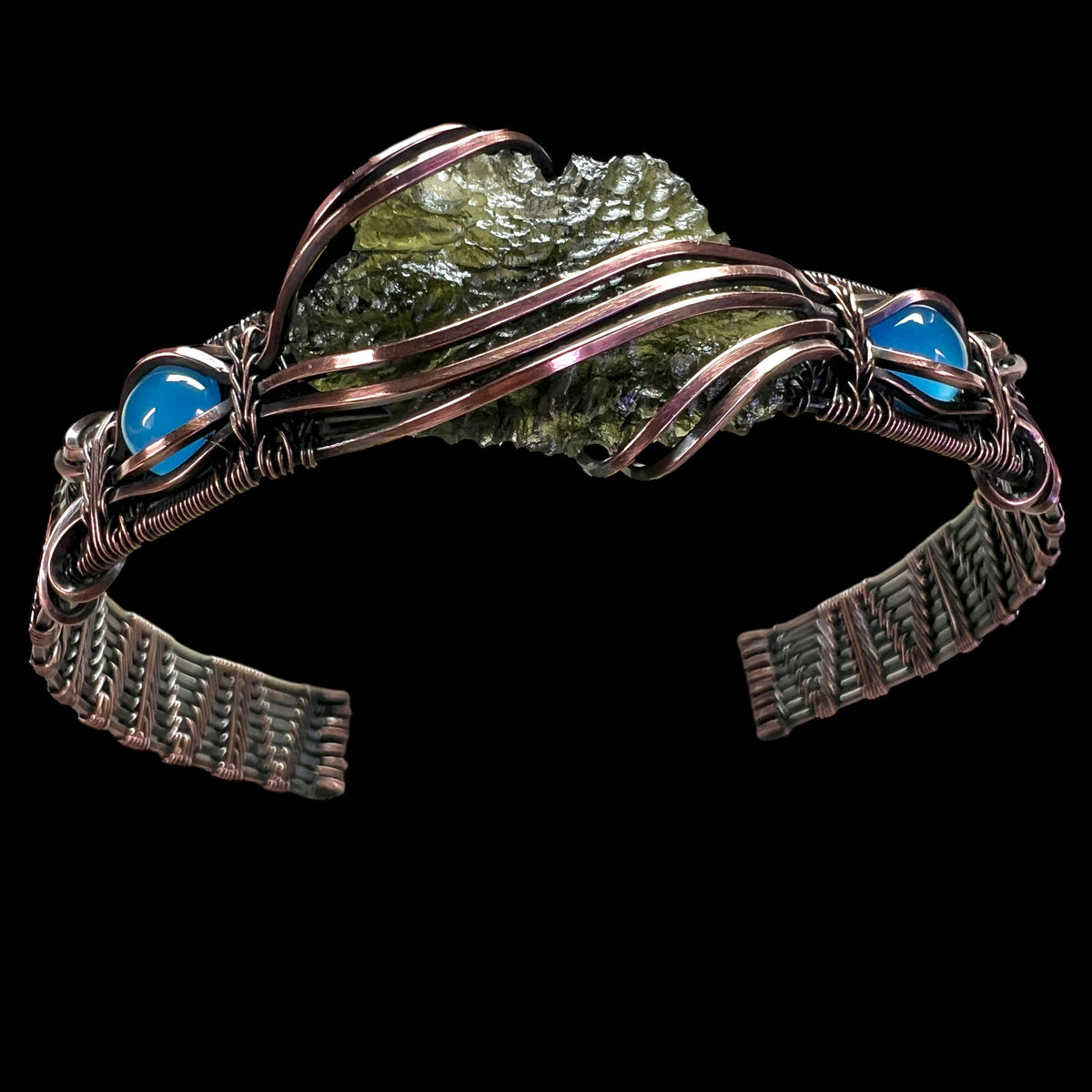 Moldavite & Blue Onyx Adjustable Bracelet