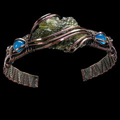 Moldavite & Blue Onyx Adjustable Bracelet