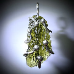 3.34g Moldavite Silver Pendant