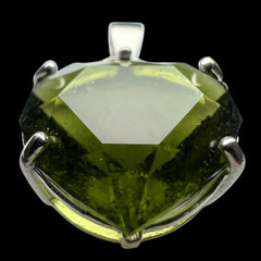 Exquisite Faceted Moldavite Pendant - Heart Cut