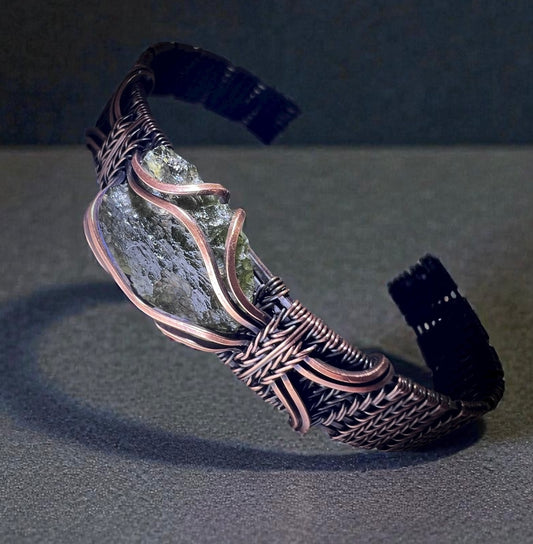 1.1g Moldavite and Copper Bracelet
