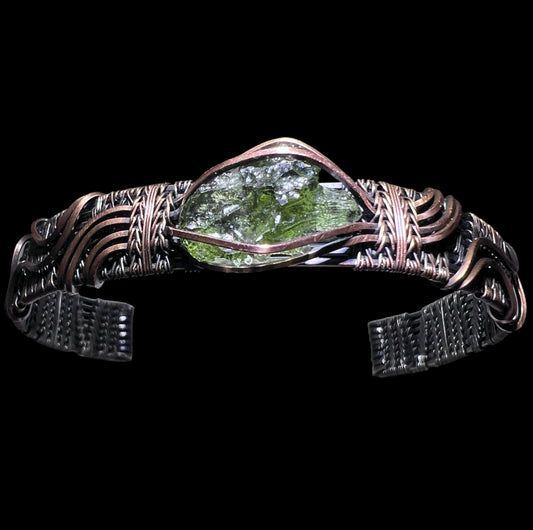 1.3g Moldavite and Copper Bracelet