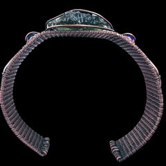 Moldavite & Amethyst Copper Bracelet