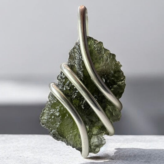 5.64g Moldavite Pendant in Sterling Silver