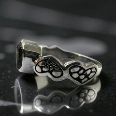 Wide Heart Shaped Moldavite Silver Ring – Size 8 (Q)