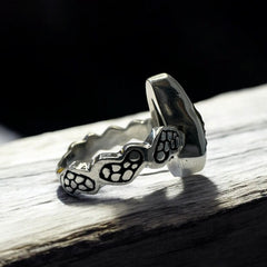 Trinity Moldavite Silver Ring – Size 8 (R)