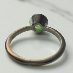 Dainty Sterling Silver Moldavite Ring – Size N (6.5)