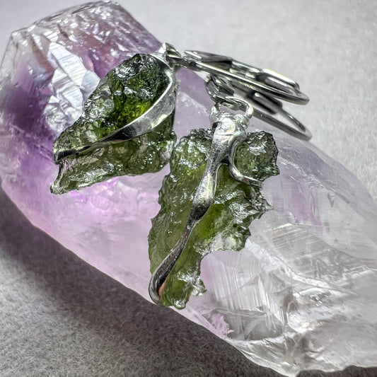 1.1g Soft Soldered Pewter Moldavite Earrings