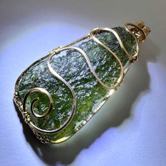 6.32g Moldavite/ Gold Pendant