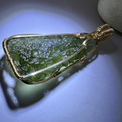 6.32g Moldavite/ Gold Pendant