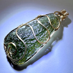 6.32g Moldavite/ Gold Pendant
