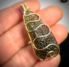 6.32g Moldavite/ Gold Pendant