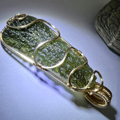 4.92g Moldavite/ Gold Pendant