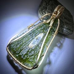 4.92g Moldavite/ Gold Pendant
