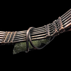 0.99g Moldavite & Copper Bracelet  0.99g Moldavite Accented with Hematite Stones