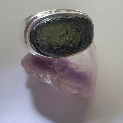 Sterling Silver Ring Moldavite | 1.95g | Chlum