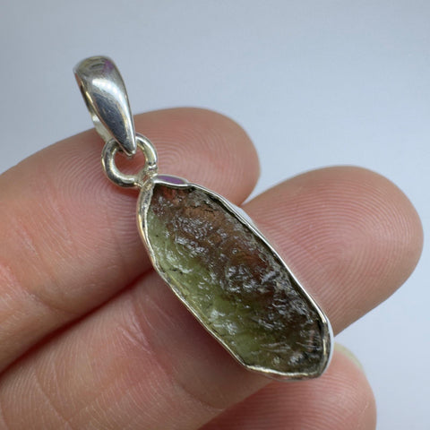 Sterling Silver Moldavite Pendant | 2.22g | Chlum