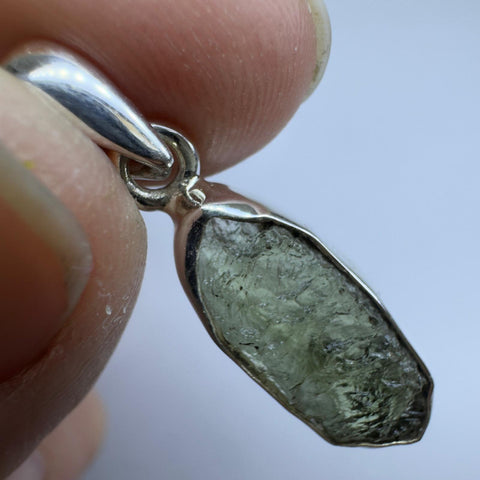 Sterling Silver Moldavite Pendant | 2.22g | Chlum