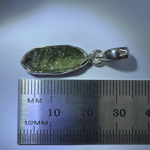 Sterling Silver Moldavite Pendant | 2.22g | Chlum