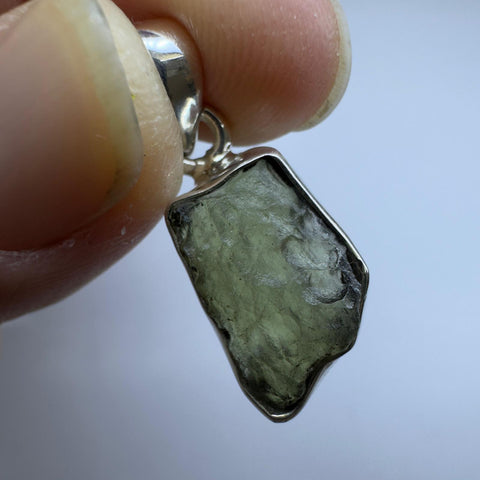 Sterling Silver Moldavite Pendant | 1.84g | Chlum