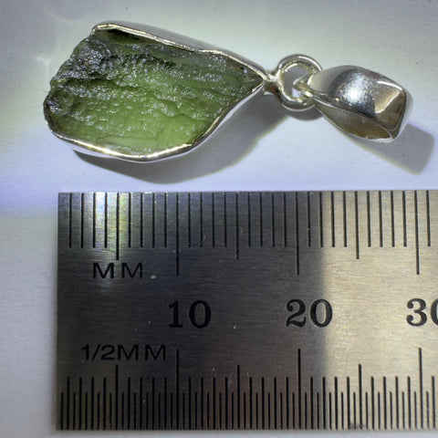 Sterling Silver Moldavite Pendant | 2.29g | Chlum