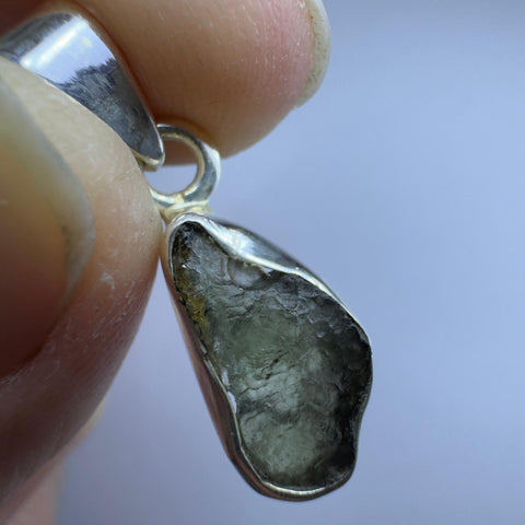Sterling Silver Moldavite Pendant | 1.72g | Chlum