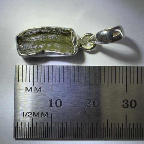 Sterling Silver Moldavite Pendant | 1.93g | Chlum