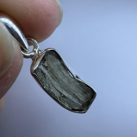 Sterling Silver Moldavite Pendant | 1.93g | Chlum