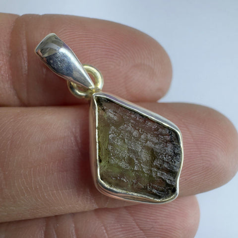 Sterling Silver Moldavite Pendant | 1.89g | Chlum