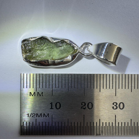 Sterling Silver Moldavite Pendant | 1.82g | Chlum