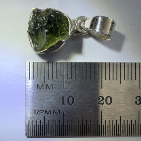 Sterling Silver Moldavite Pendant | 2.14g | Chlum